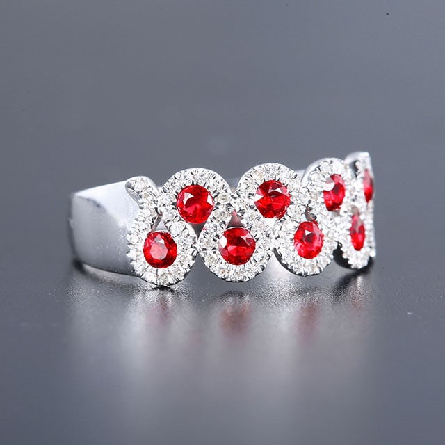 14k Gold 0.78 Ctw Natural Ruby & Diamond Ring - 3