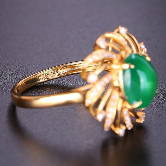 14k Gold 2.14 Ctw Natural Emerald & Diamond Ring - 5
