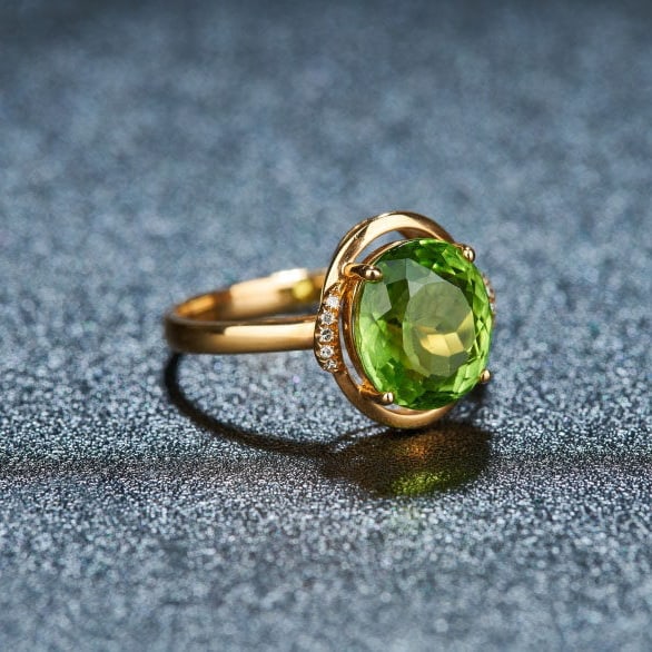 14k Gold 3.7 Ct Natural Tourmaline & Diamond Ring - 2