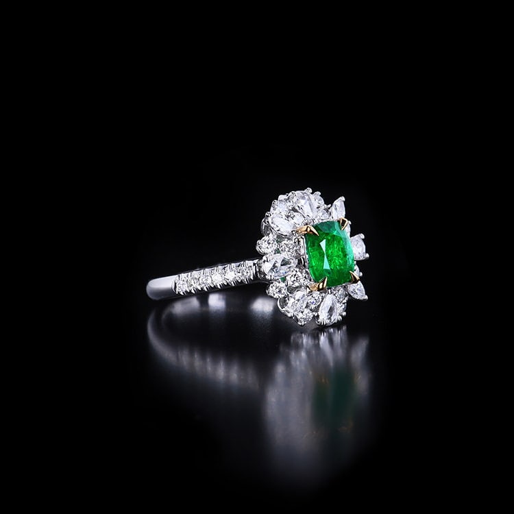 14k Gold 1.81 Ctw Vivid Green Natural Emerald & Diamond Ring/pendant( Without Chain ) - 2