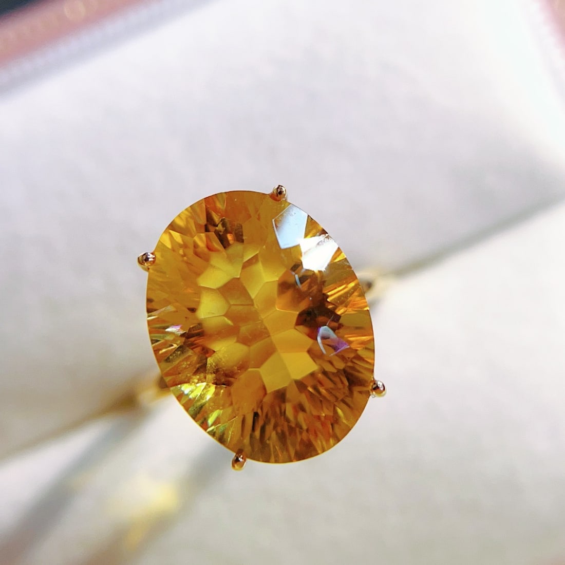 14k Gold 8.85 Ct Natural Citrine Ring - 3