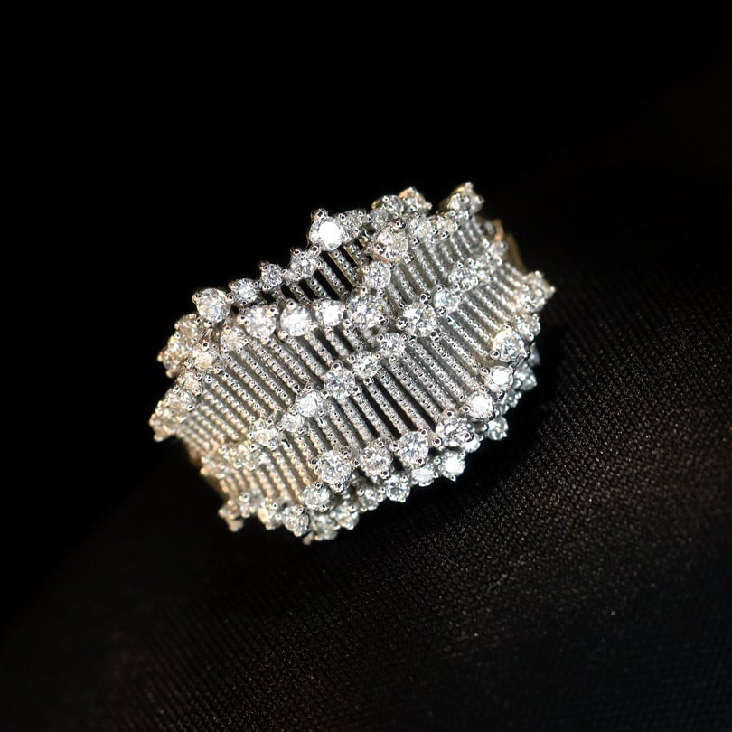 14k Gold 0.8 Ct Natural H Diamond Ring - 4