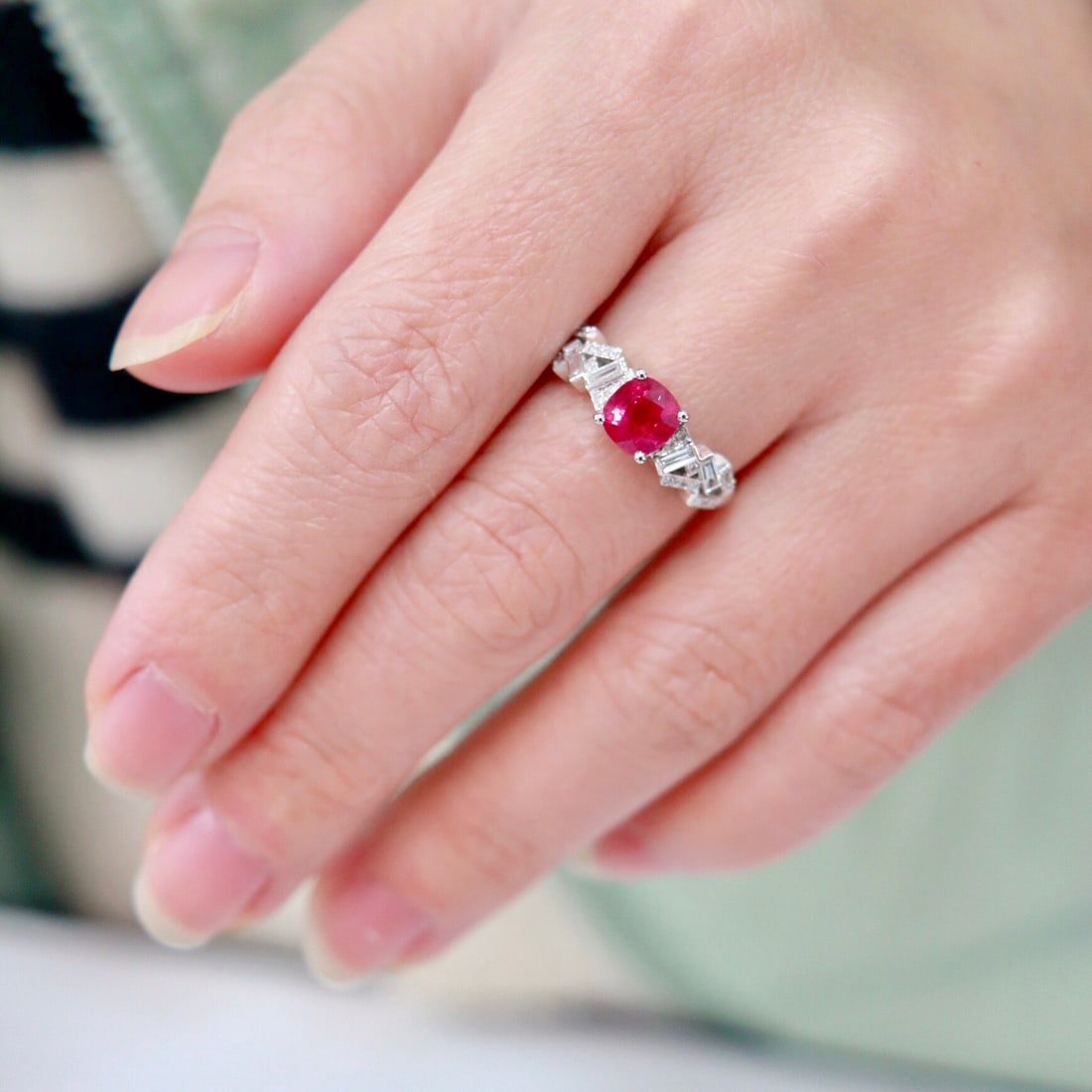 14k Gold 1.47 Ctw Natural Ruby & Diamond Ring - 8