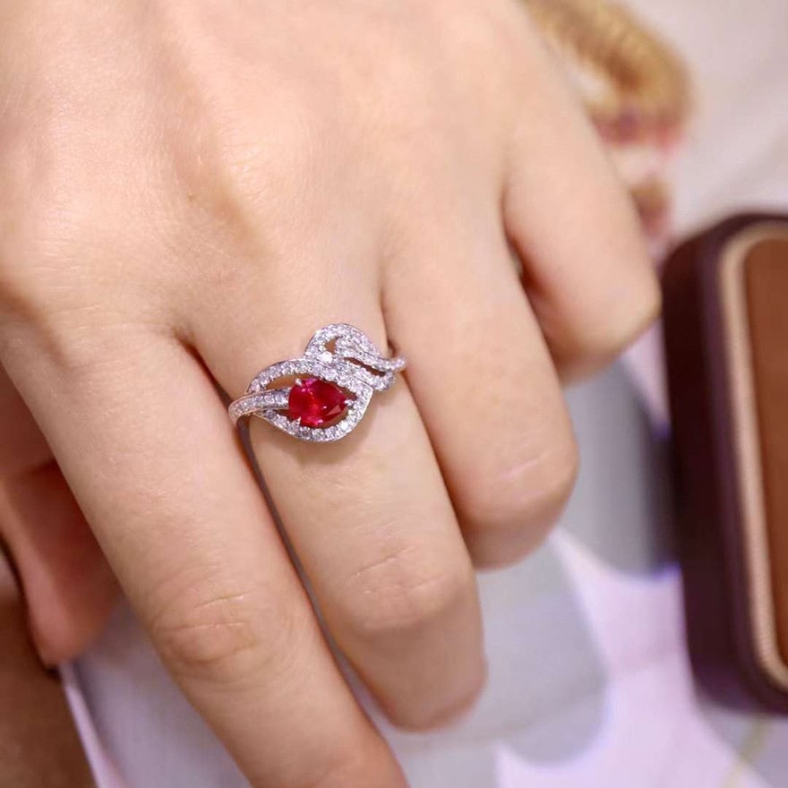 14k Gold 1.17 Ctw Natural Ruby & Diamond Ring - 4