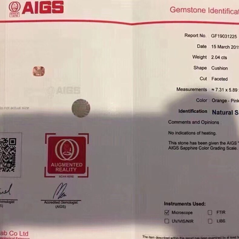 14k Gold 2.57 Ctw Natural Padparadscha Sapphire & Diamond Ring - 6