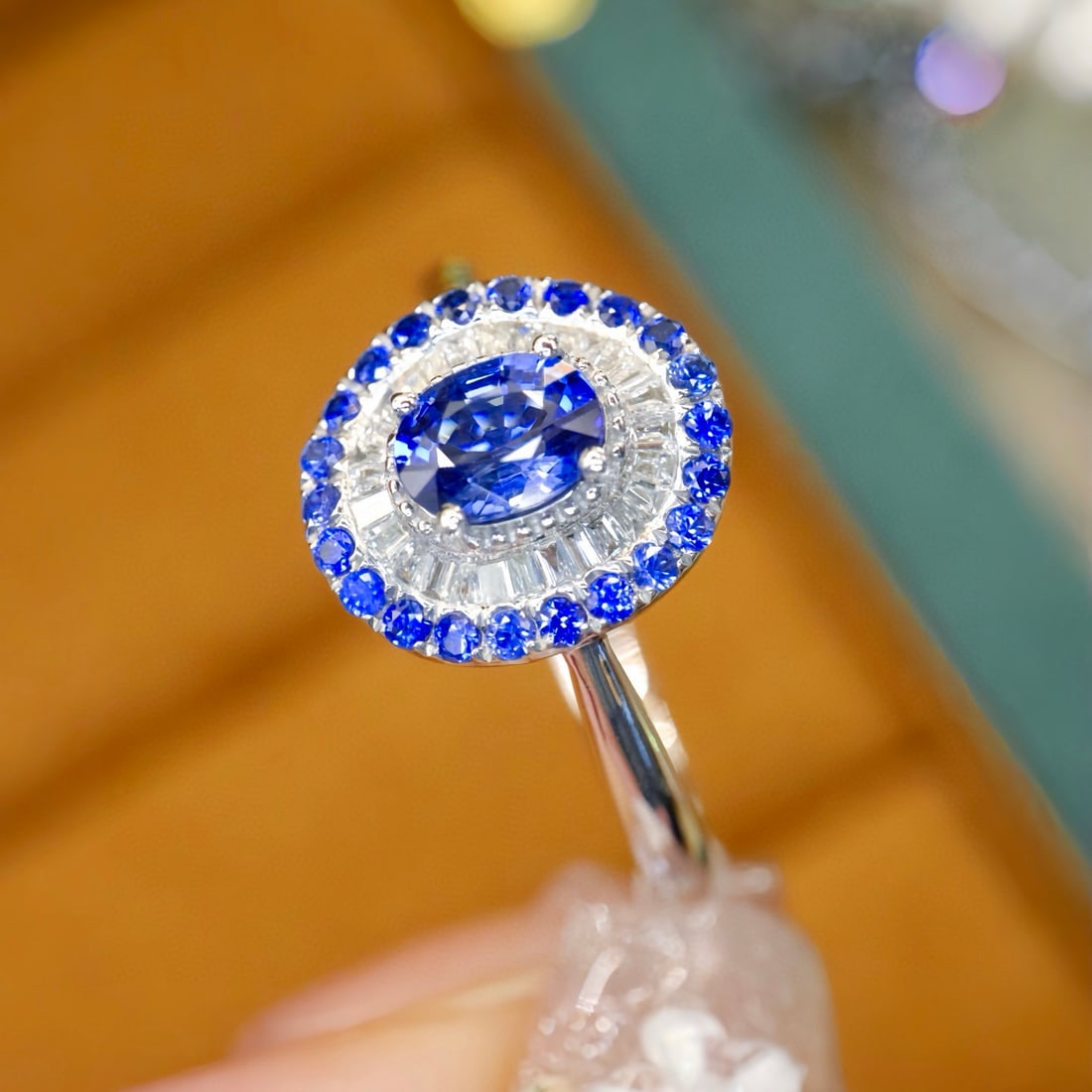 14k Gold 0.67 Ctw Natural Sapphire & Diamond Ring - 2