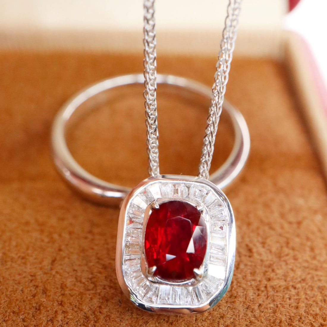 14k Gold 1.56 Ctw Natural Ruby & Diamond Ring/pendant( Without Chain ) - 3