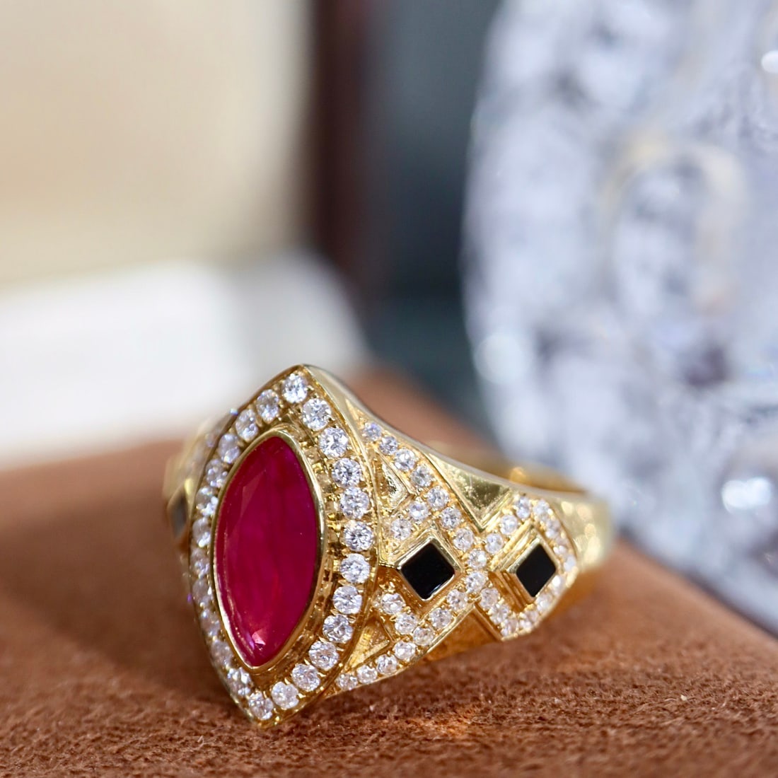 14k Gold 1.57 Ctw Natural Ruby & Diamond Ring - 3