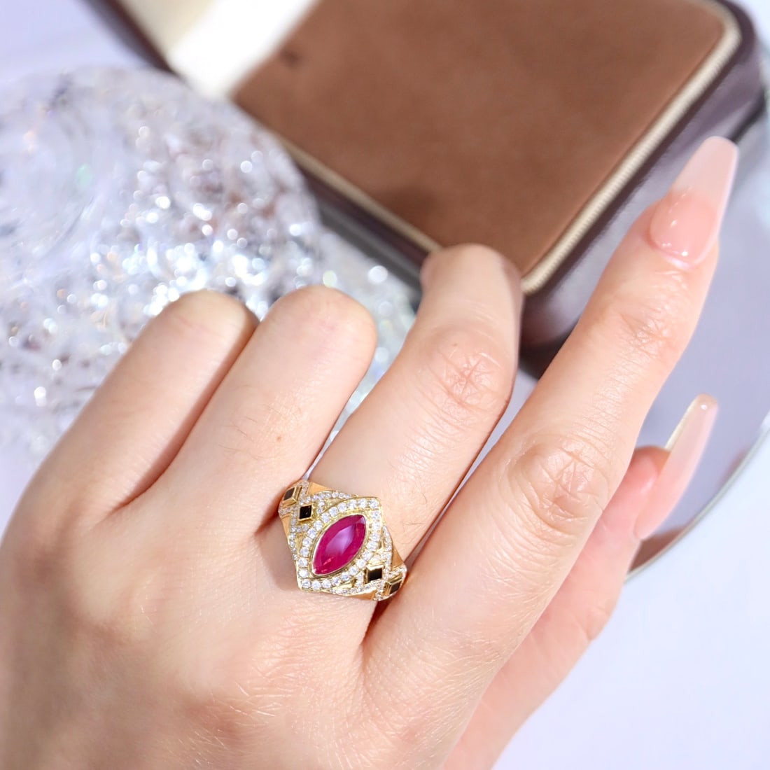 14k Gold 1.57 Ctw Natural Ruby & Diamond Ring - 4