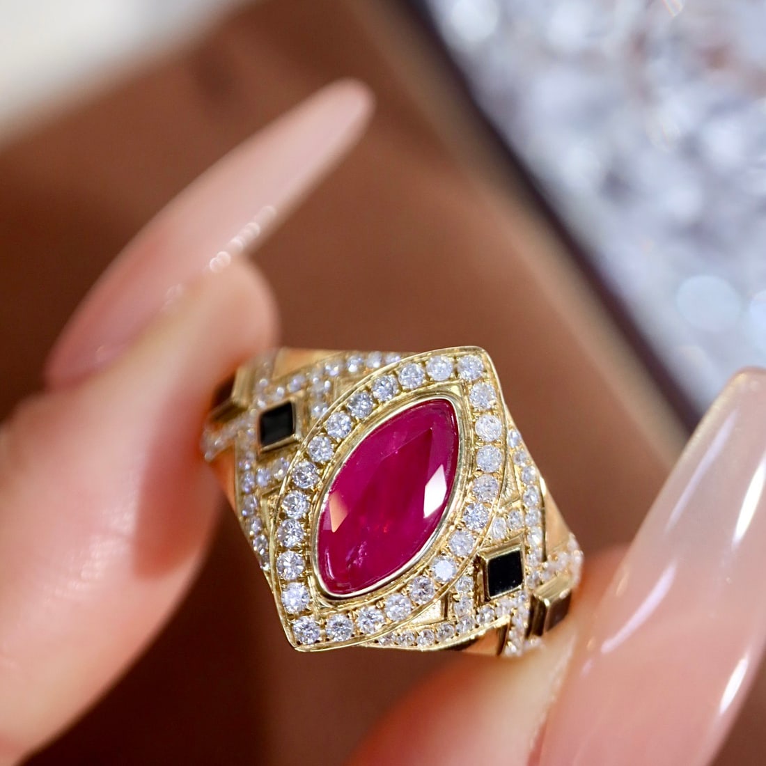 14k Gold 1.57 Ctw Natural Ruby & Diamond Ring - 5