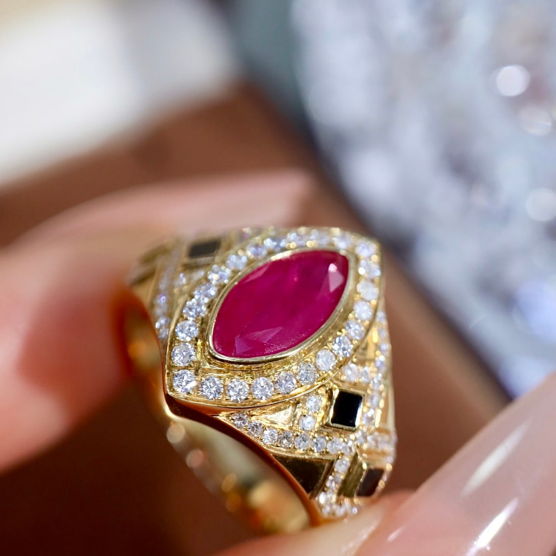 14k Gold 1.57 Ctw Natural Ruby & Diamond Ring - 6