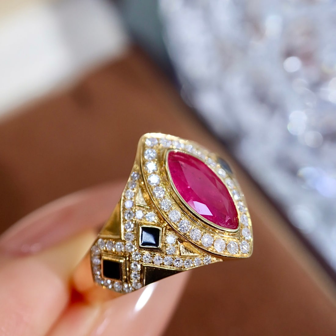 14k Gold 1.57 Ctw Natural Ruby & Diamond Ring - 7
