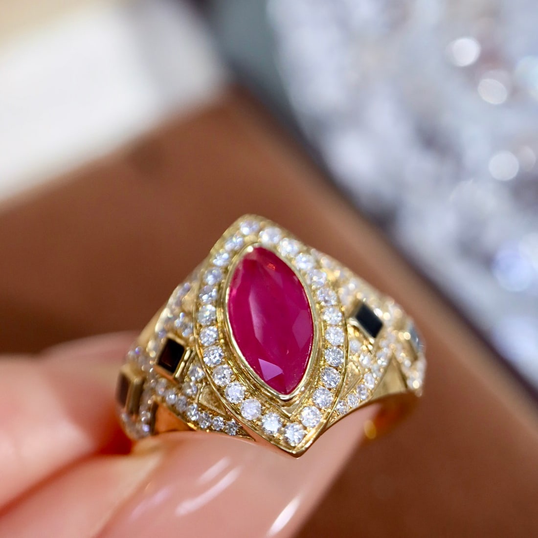 14k Gold 1.57 Ctw Natural Ruby & Diamond Ring - 8