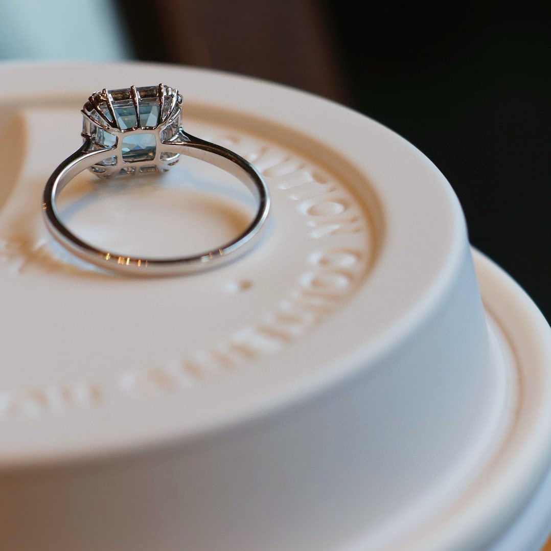 14k Gold 1 Ct Natural Aquamarine & Diamond Ring - 5