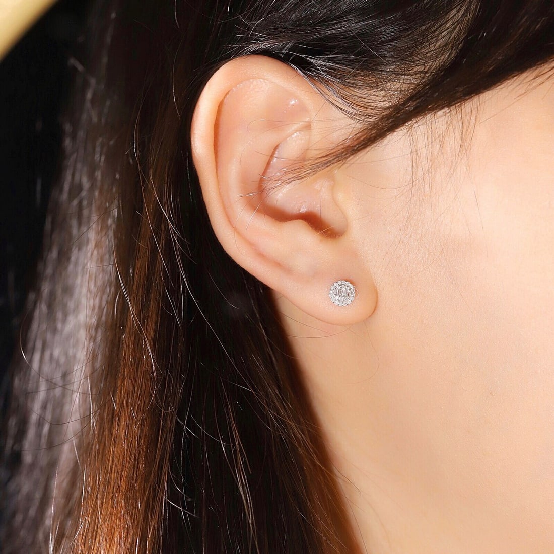 14k Gold 0.18 Ct Natural H Diamond Earrings - 3