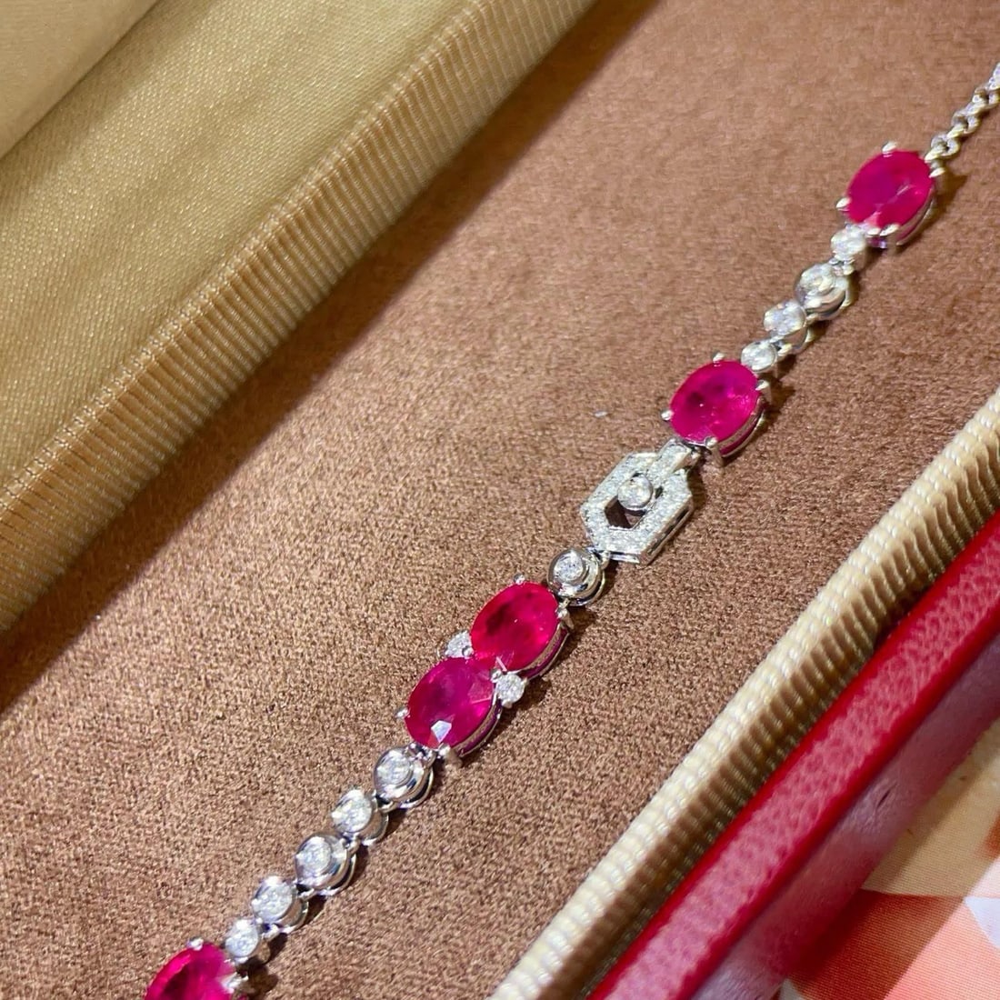 14k Gold 2.71 Ctw Natural Ruby & Diamond Bracelet - 6