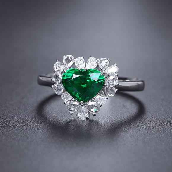 14k Gold 2.01 Ctw Vivid Green Natural Tsavorite & Diamond Ring - 3