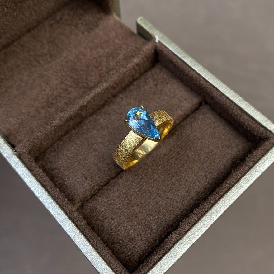 14k Gold 1.25 Ct Natural Aquamarine Ring - 3