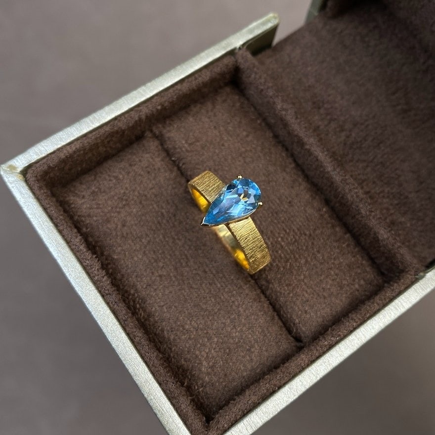 14k Gold 1.25 Ct Natural Aquamarine Ring - 5