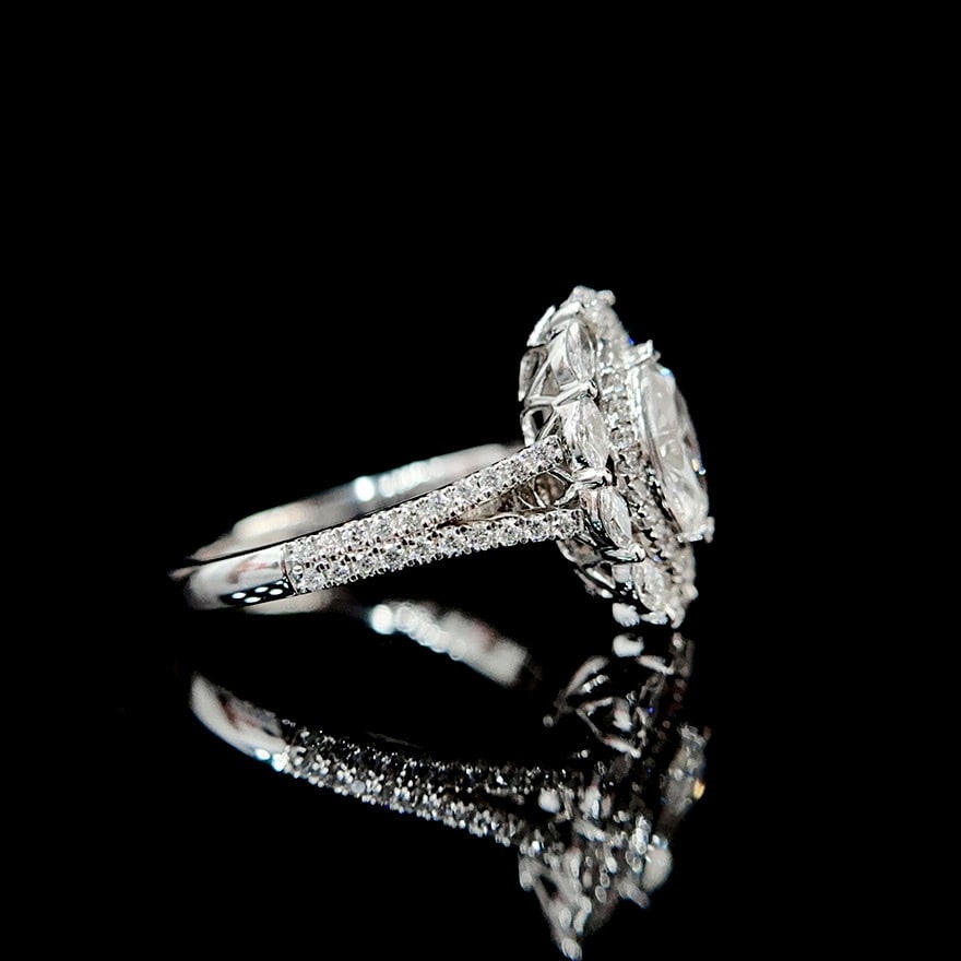 Gia Certified 14k Gold 0.50 Ct Natural F Si2 Marquise Diamond Ring/pendant( Without Chain ) - 3