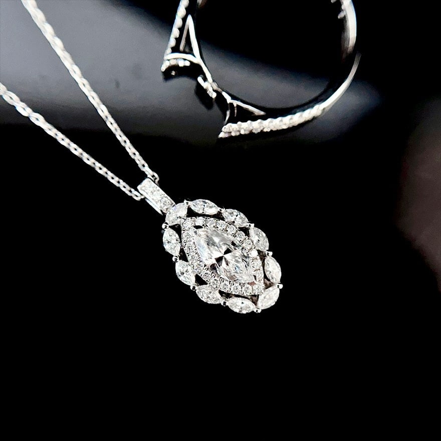 Gia Certified 14k Gold 0.50 Ct Natural F Si2 Marquise Diamond Ring/pendant( Without Chain ) - 4