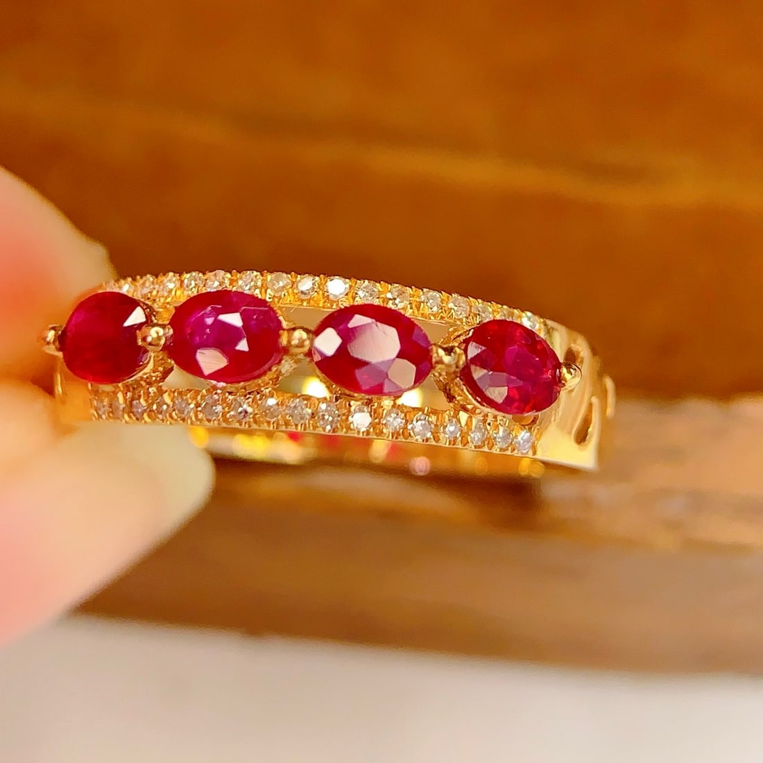 14k Gold 1 Ct Natural Ruby & Diamond Ring - 2