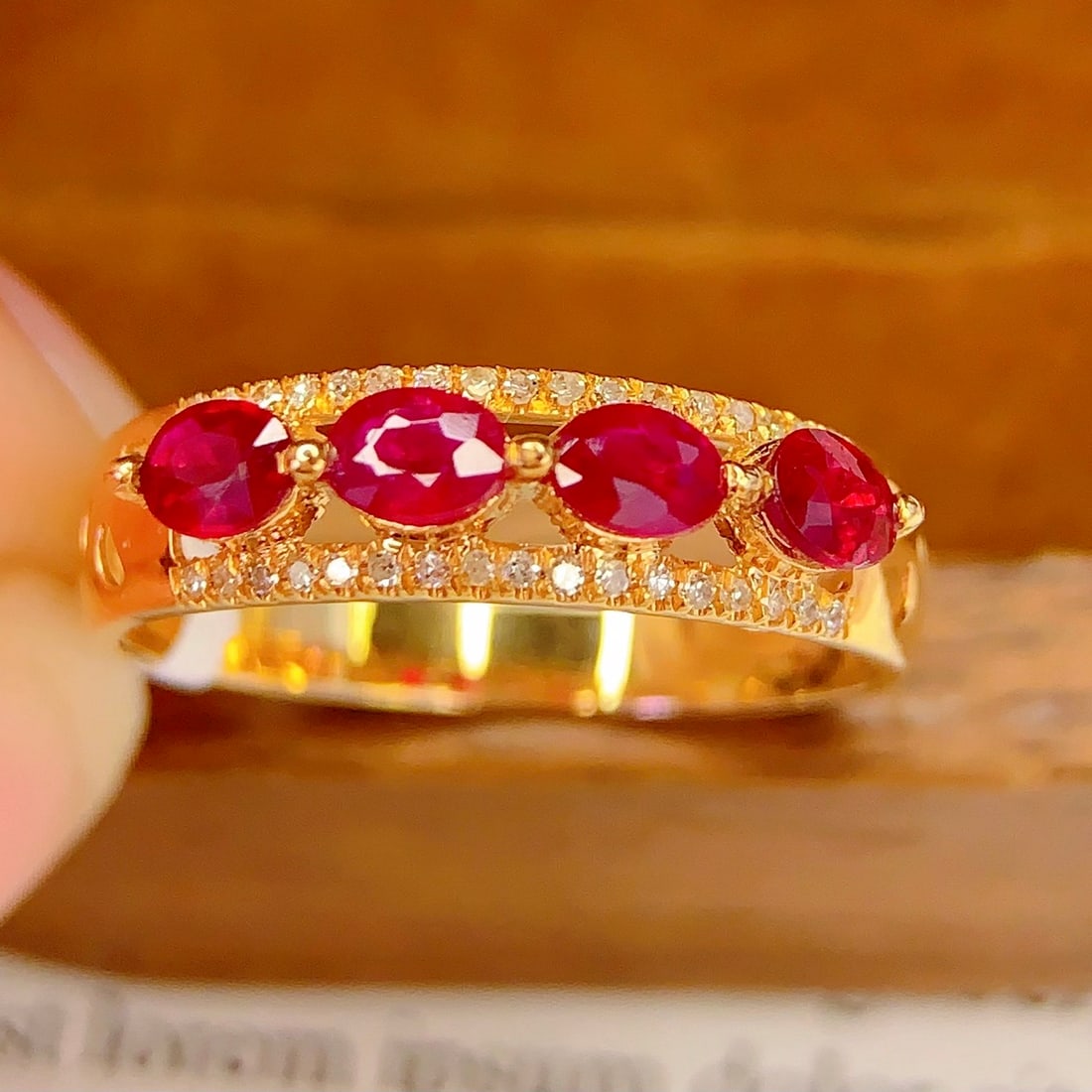14k Gold 1 Ct Natural Ruby & Diamond Ring - 3