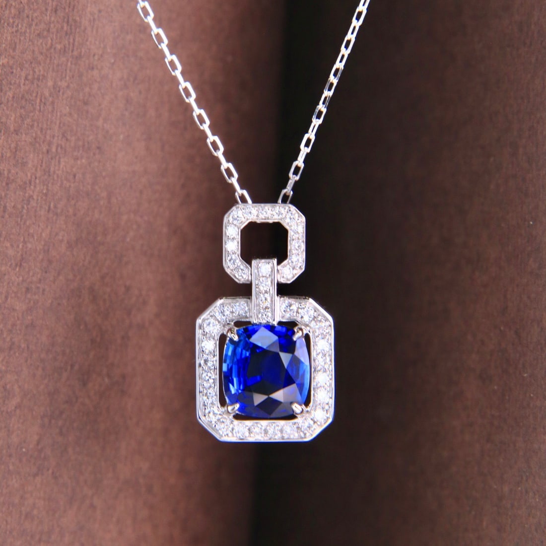 14k Gold 1.22 Ctw Natural Sapphire & Diamond Necklace - 6