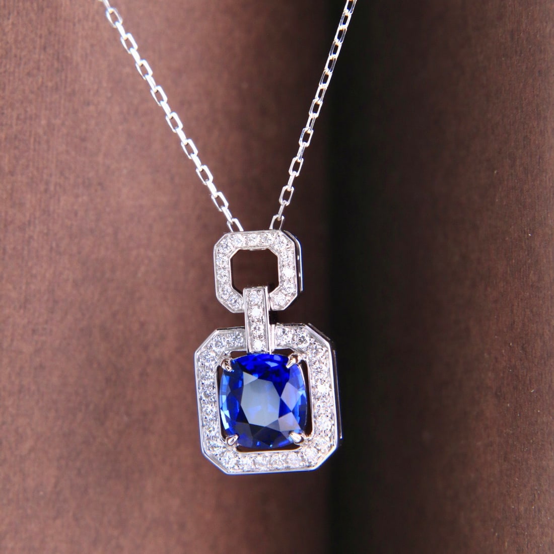 14k Gold 1.22 Ctw Natural Sapphire & Diamond Necklace - 7