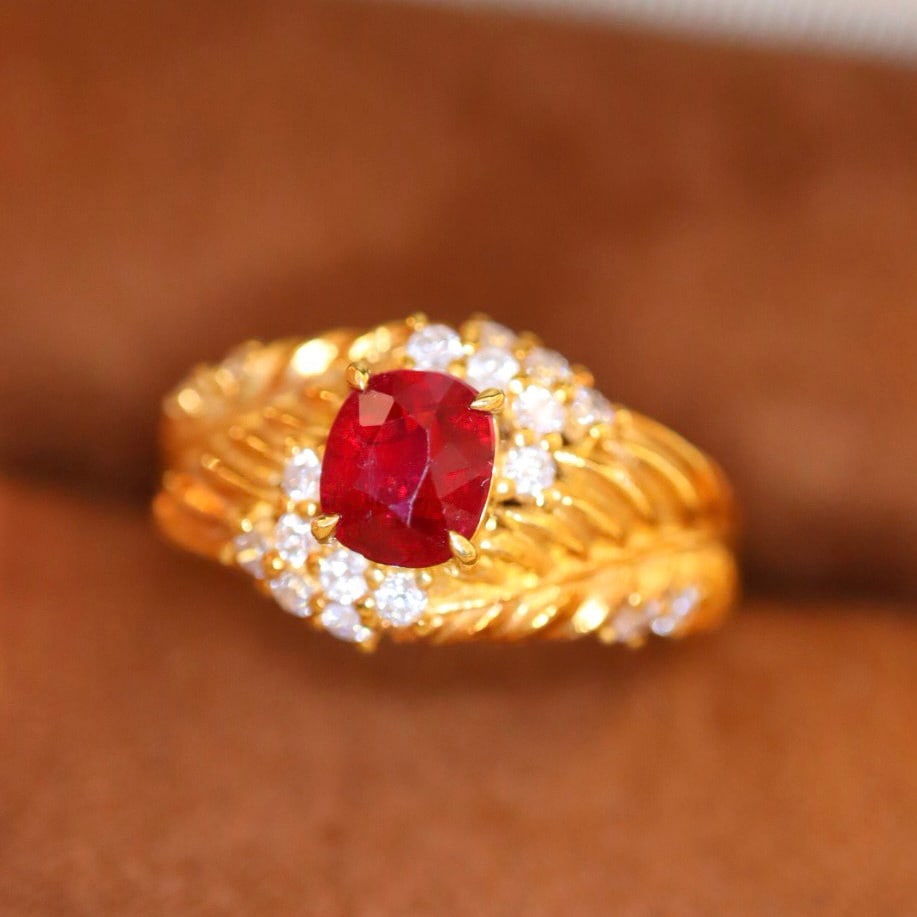 14k Gold 1.41 Ctw Natural Ruby & Diamond Ring - 3