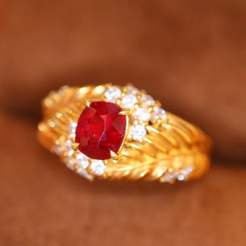 14k Gold 1.41 Ctw Natural Ruby & Diamond Ring - 4