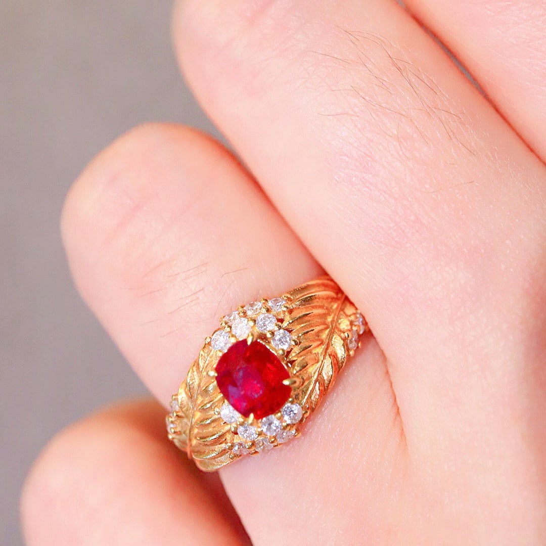 14k Gold 1.41 Ctw Natural Ruby & Diamond Ring - 5