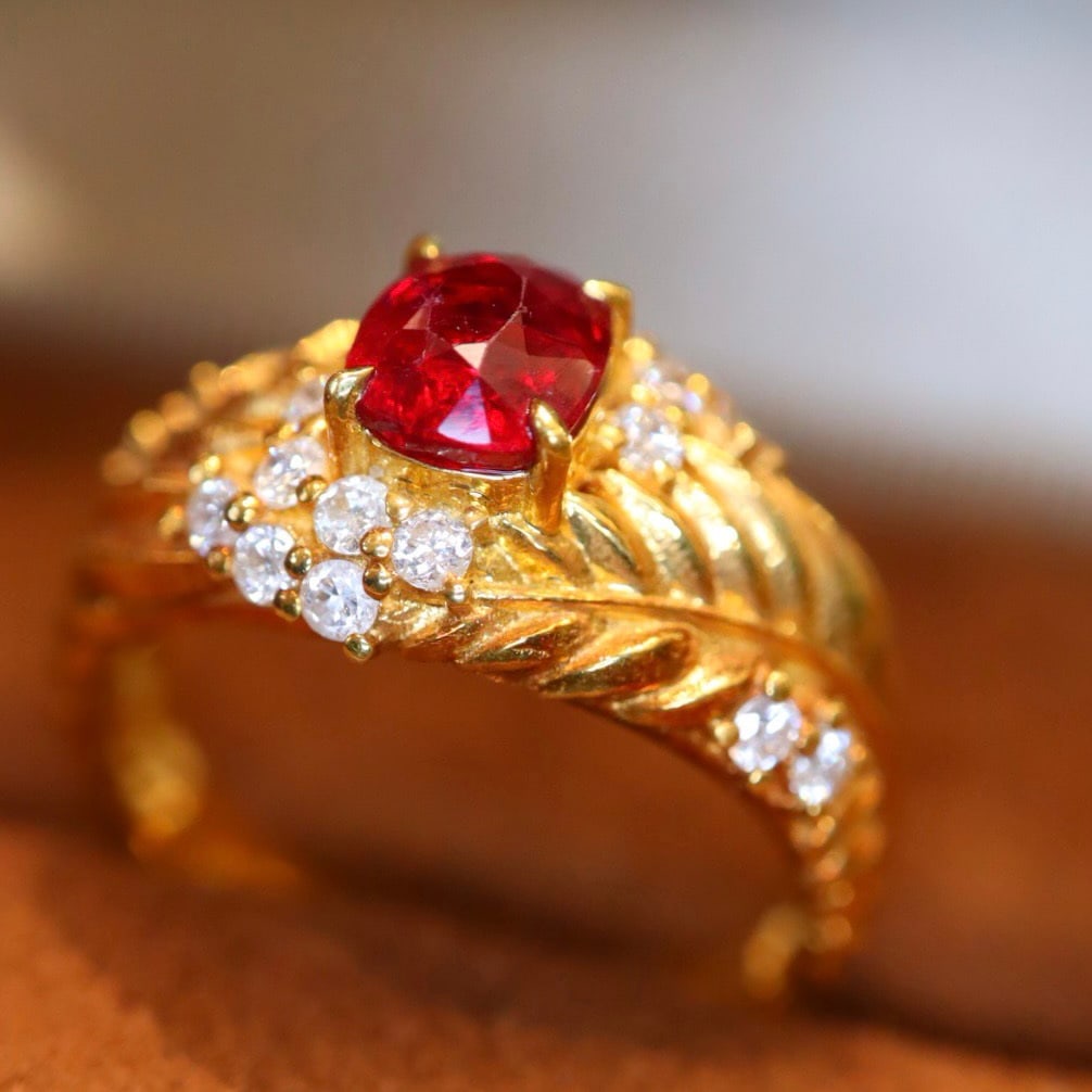 14k Gold 1.41 Ctw Natural Ruby & Diamond Ring - 6