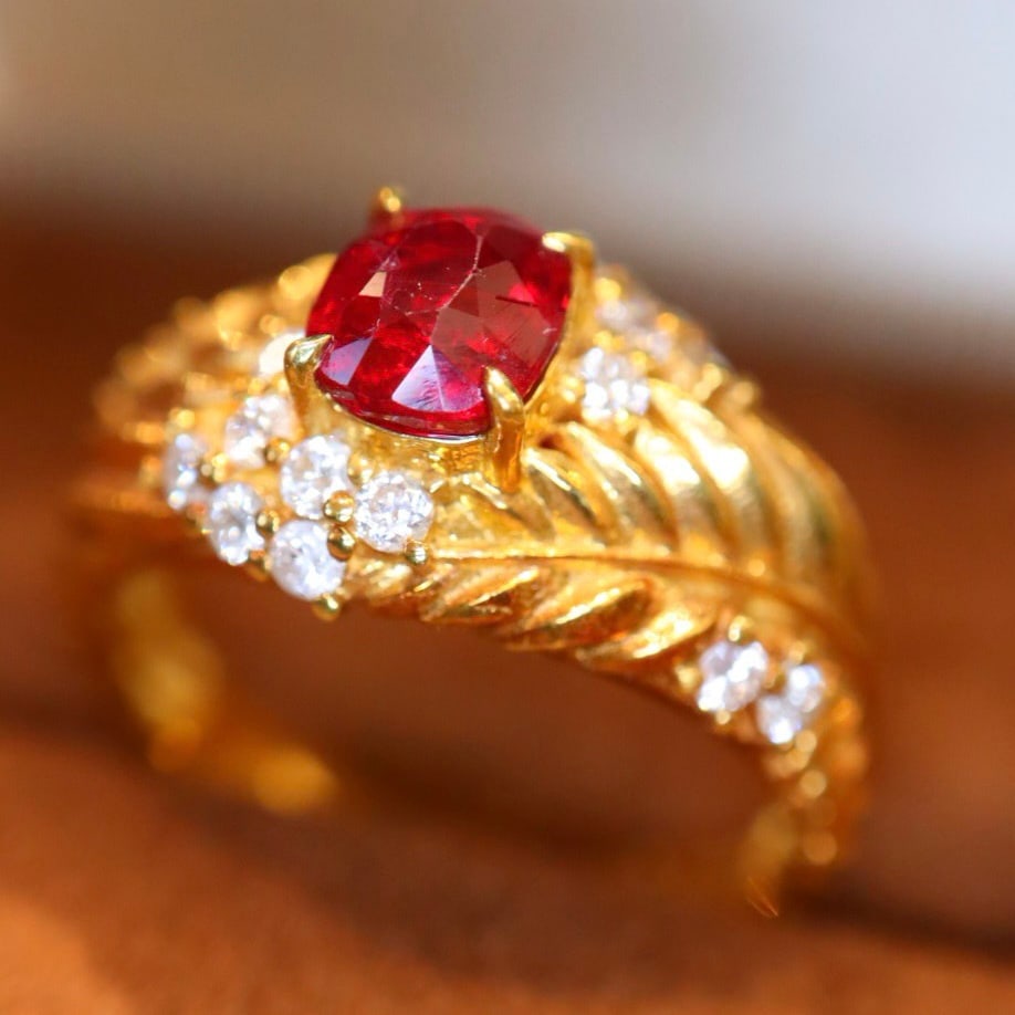 14k Gold 1.41 Ctw Natural Ruby & Diamond Ring - 7
