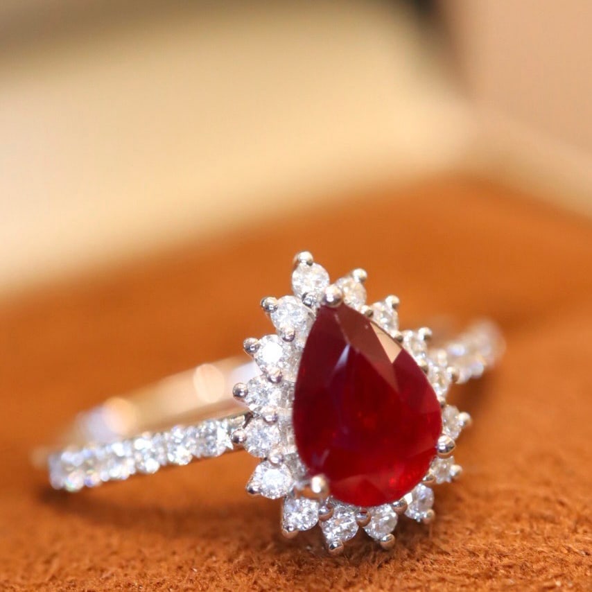 14k Gold 1.28 Ctw Natural Ruby & Diamond Ring - 2