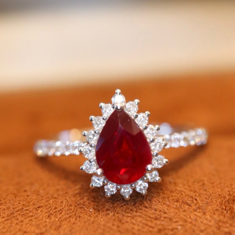 14k Gold 1.28 Ctw Natural Ruby & Diamond Ring - 5