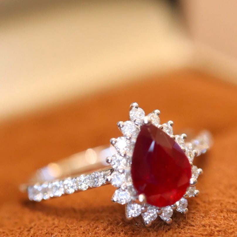 14k Gold 1.28 Ctw Natural Ruby & Diamond Ring - 8