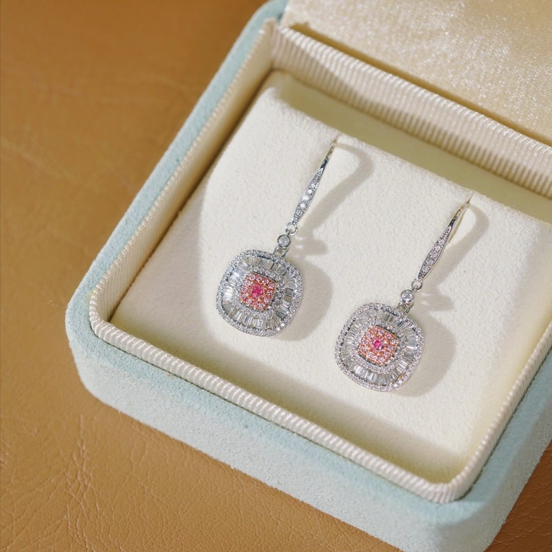 14k Gold 1.00 Ct Natural Color Diamond Earrings - 3