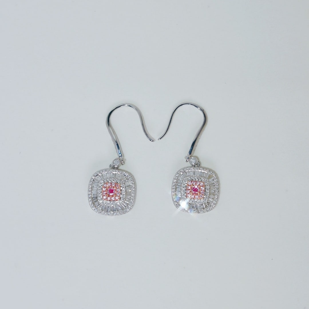 14k Gold 1.00 Ct Natural Color Diamond Earrings - 5