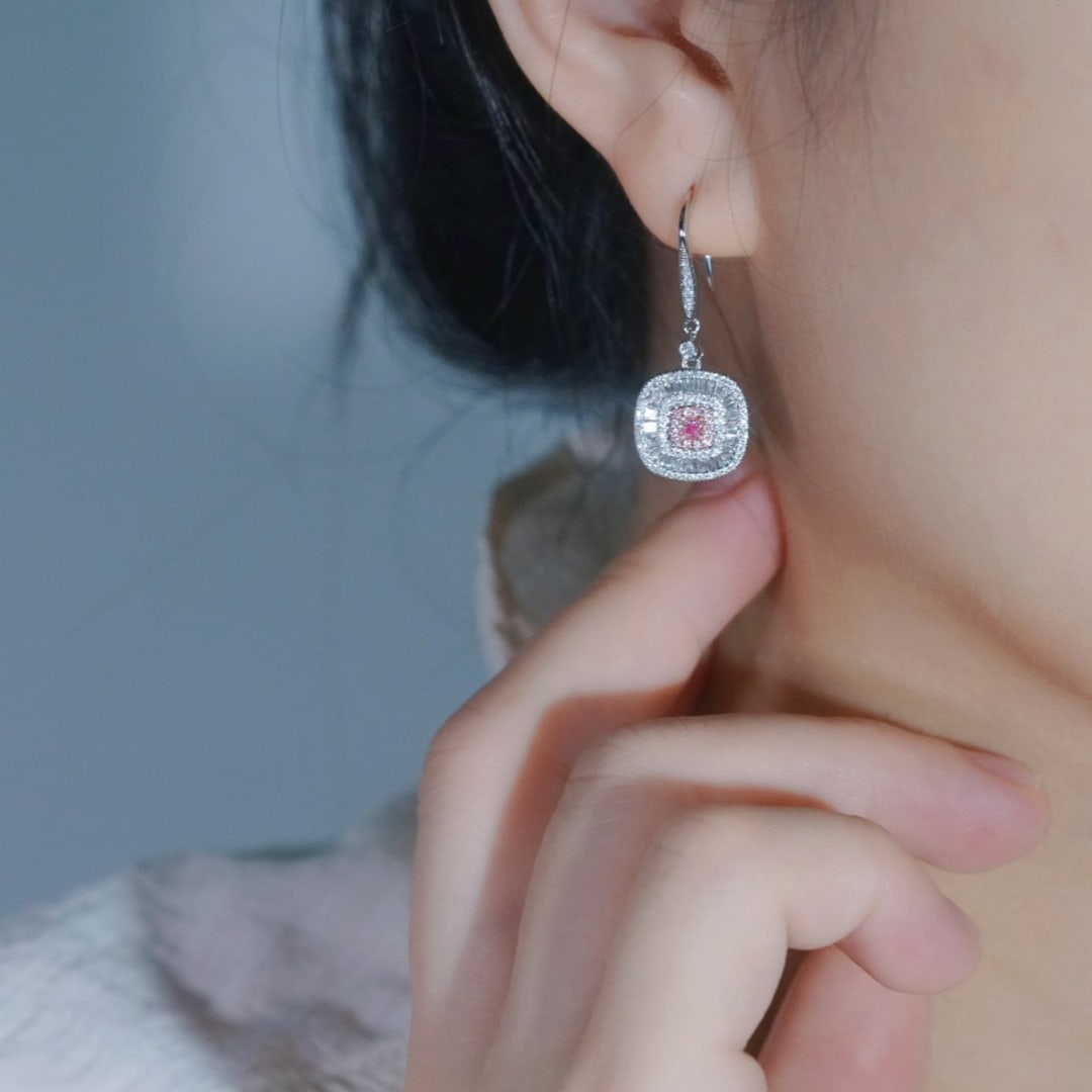 14k Gold 1.00 Ct Natural Color Diamond Earrings - 6