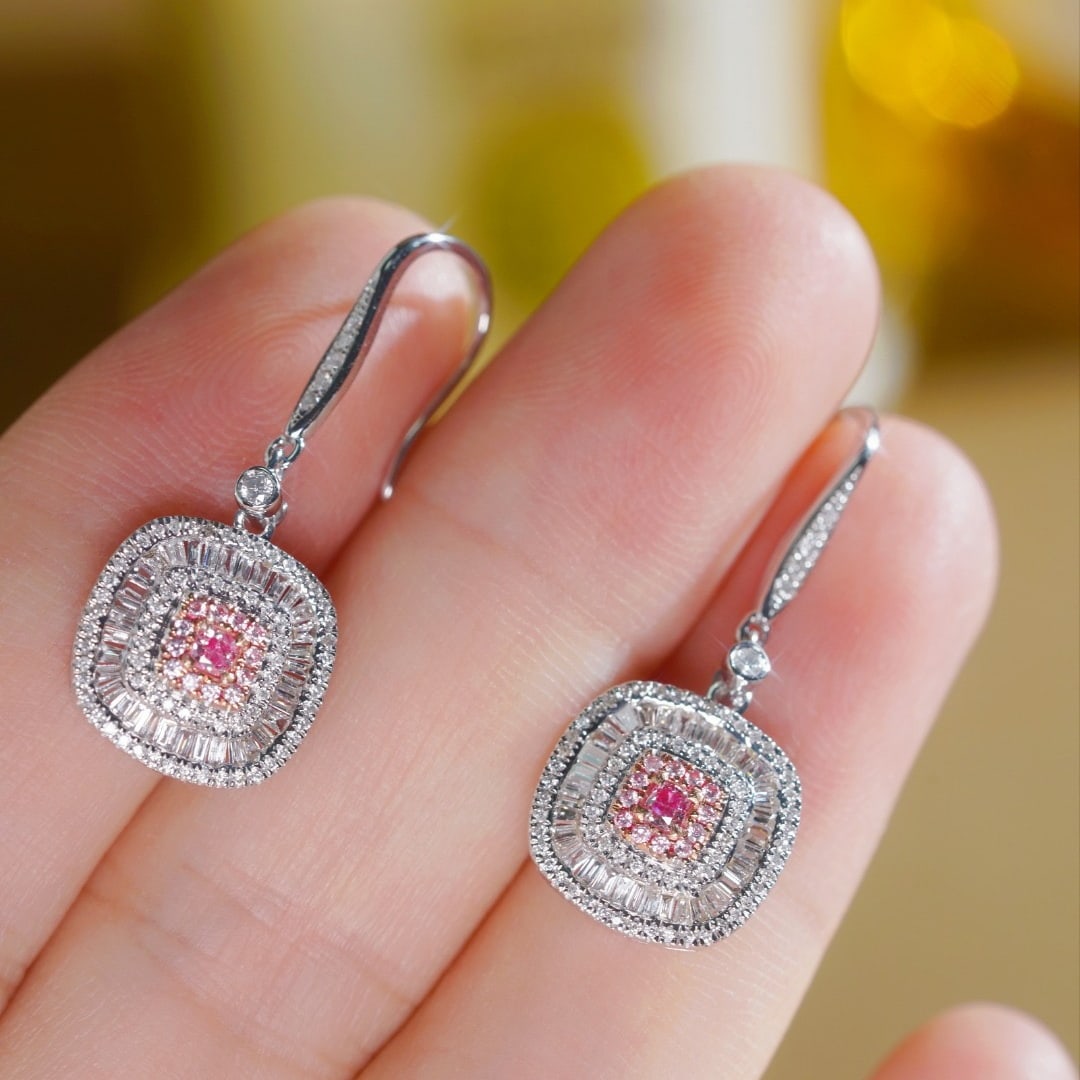 14k Gold 1.00 Ct Natural Color Diamond Earrings - 7