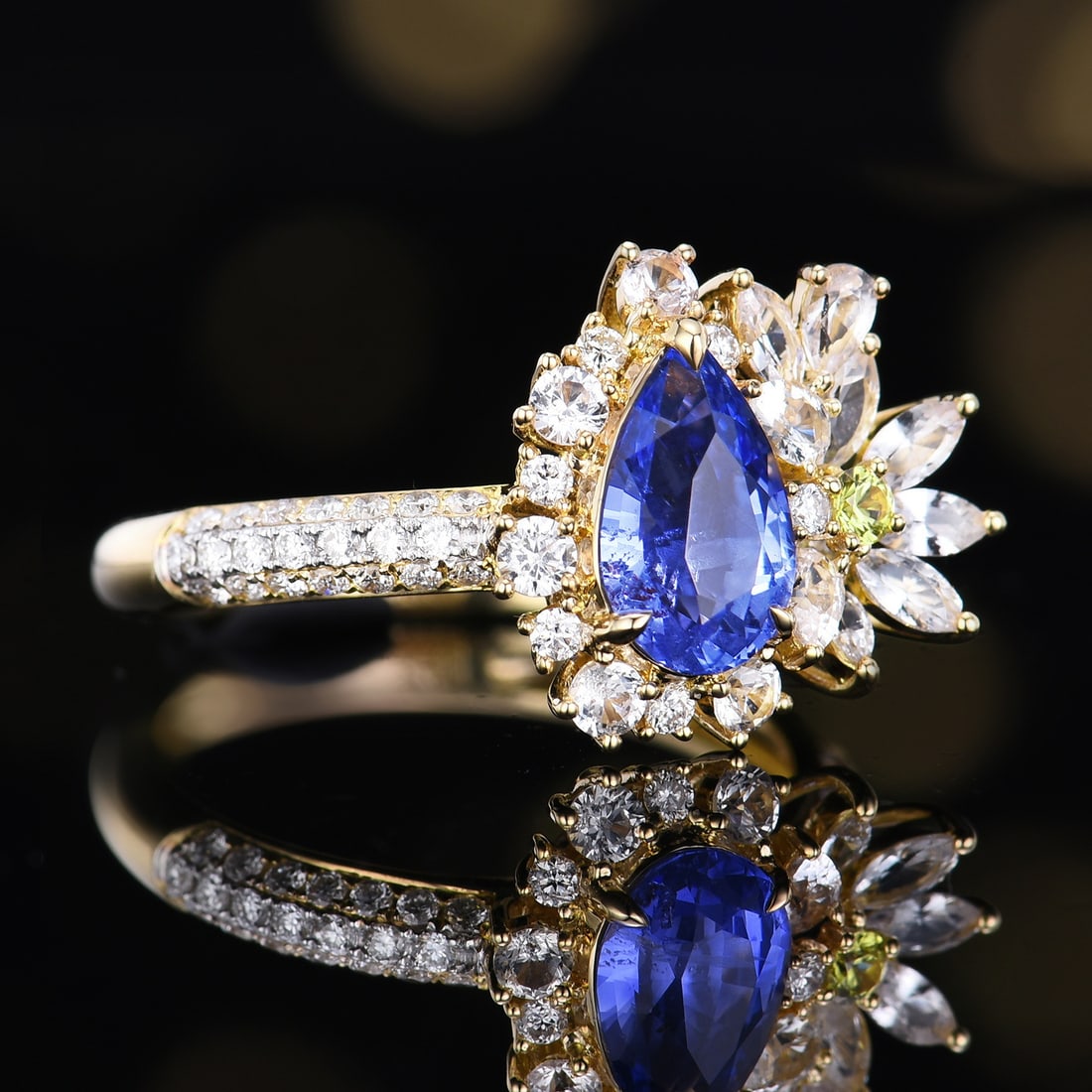 14k Gold 1.75 Ctw Natural Sapphire & Diamond Ring - 2