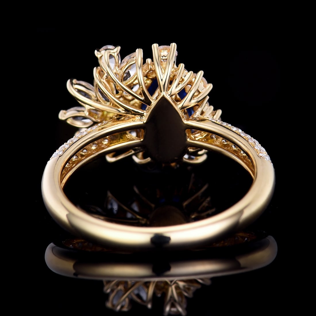 14k Gold 1.75 Ctw Natural Sapphire & Diamond Ring - 4