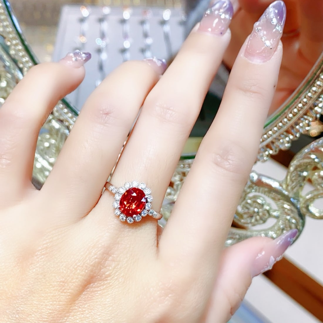 14k Gold 2.38 Ctw Natural Sapphire & Diamond Ring - 6