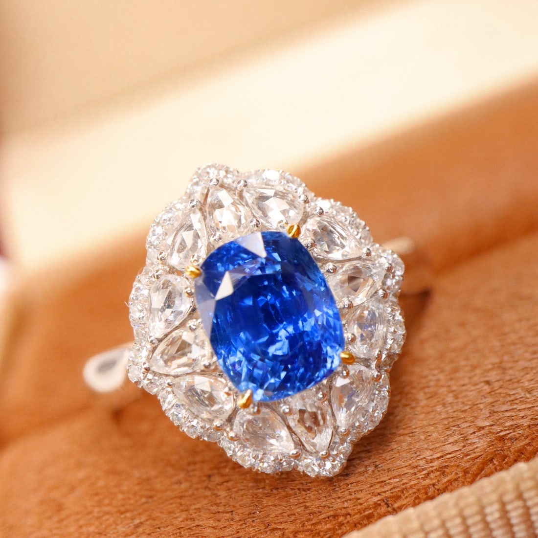 14k Gold 1.77 Ctw Natural Sapphire & Diamond Ring/pendant( Without Chain ) - 2