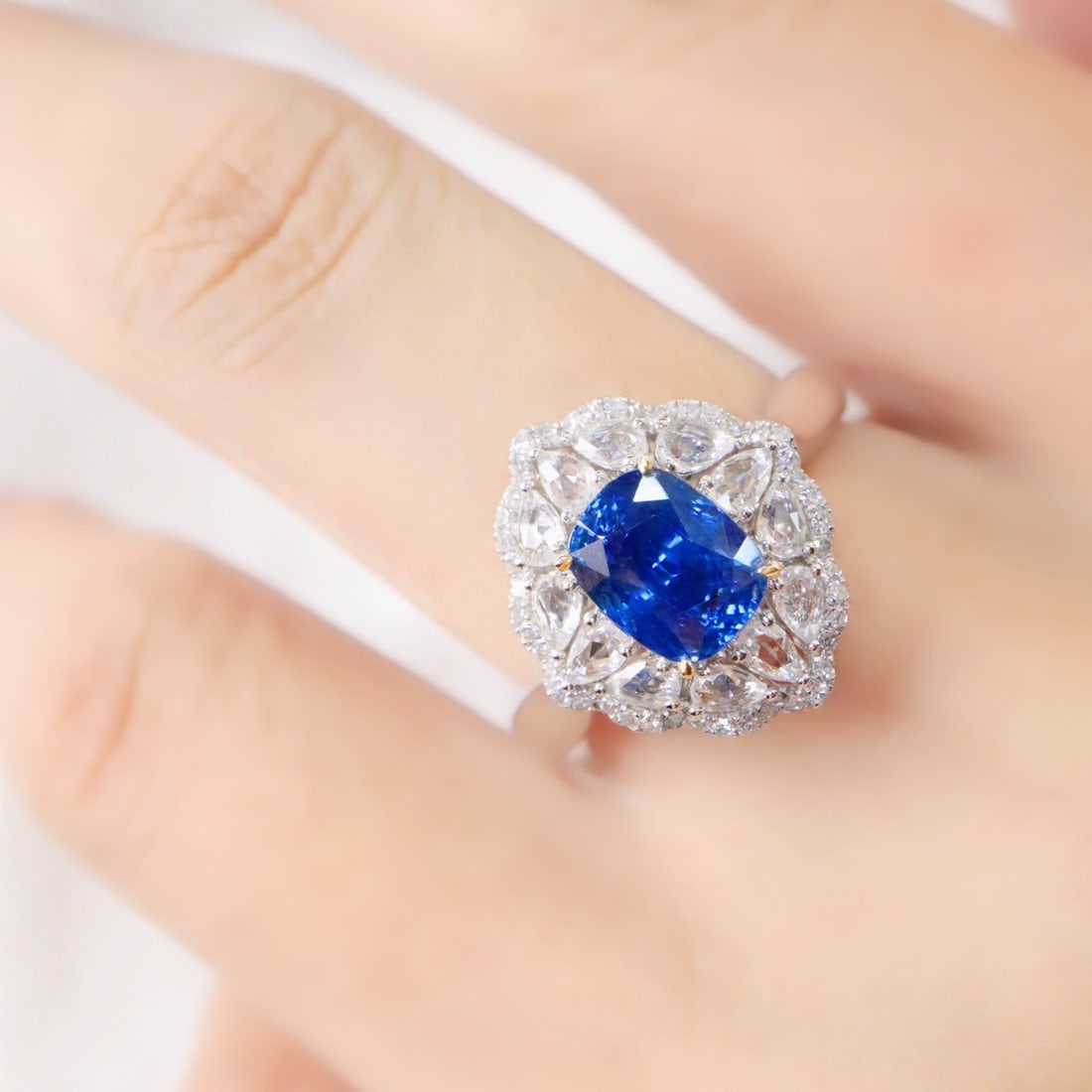 14k Gold 1.77 Ctw Natural Sapphire & Diamond Ring/pendant( Without Chain ) - 4