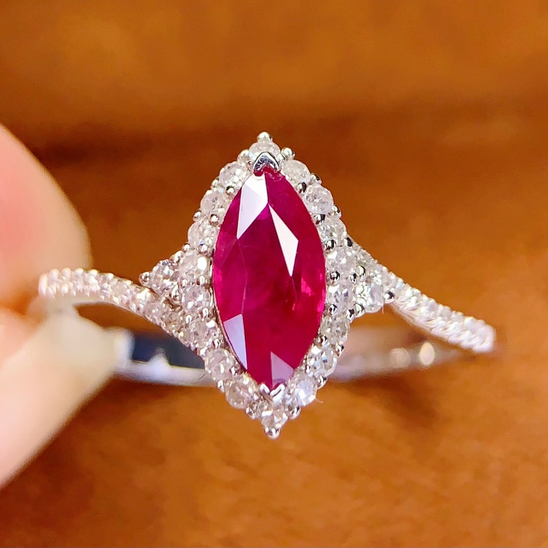 14k Gold 0.7 Ct Natural Ruby & Diamond Ring - 2