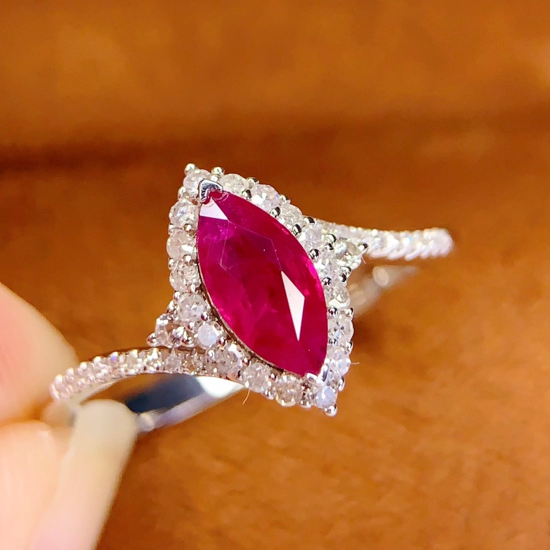 14k Gold 0.7 Ct Natural Ruby & Diamond Ring - 3