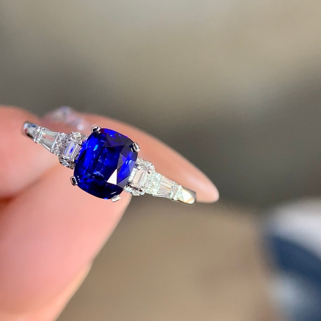 14k Gold 1.36 Ctw Natural Sapphire & Diamond Ring - 2