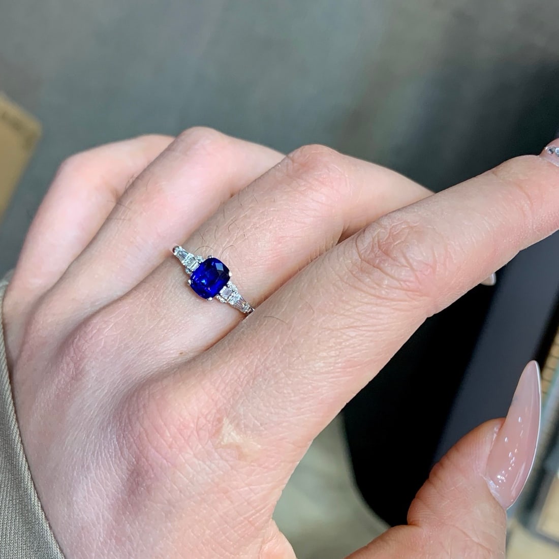 14k Gold 1.36 Ctw Natural Sapphire & Diamond Ring - 3